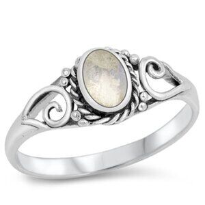 Silver Moonstone Ring